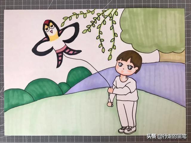 儿童绘画清明节简单画(清明节绘画原创绘画)(3)
