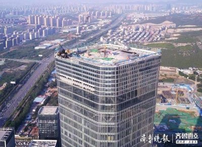 ​济南现任第一高-339米的云鼎大厦近距航拍