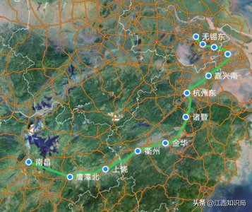 ​G1583次列车由无锡东至南昌，列车绕行上海