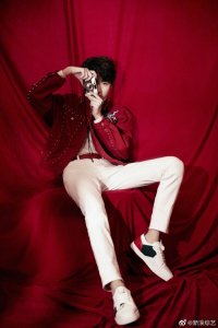 ​王俊凯春晚造型照片释出第五年登春晚 红色刺绣夹克展少年灵动意气