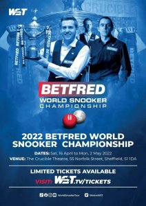 ​2022斯诺克世锦赛正赛签表、赛程，丁俊晖4月24日下午5点